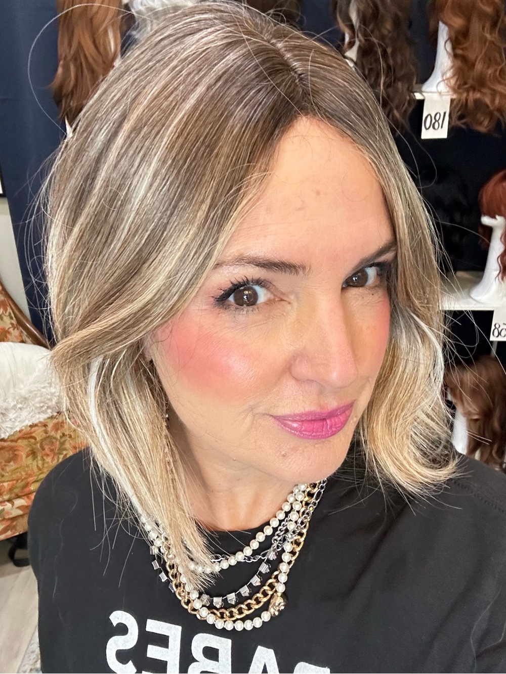 346 10” Blonde Layered Bob Wig - Natural Blonde, 100% Synthetic full wig